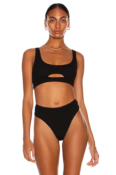 Bond Eye Sasha Eco Crop Bikini Top in Black