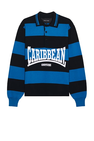 Botter Caribbean Couture Polo In Blue Dark Navy Stripe