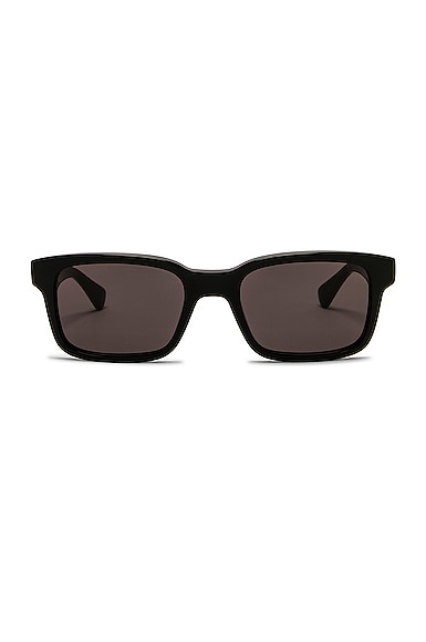 Shop Bottega Veneta Bv1146s Sunglasses In Shiny Black & Solid Grey