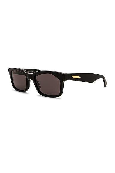 Shop Bottega Veneta Bv1146s Sunglasses In Shiny Black & Solid Grey