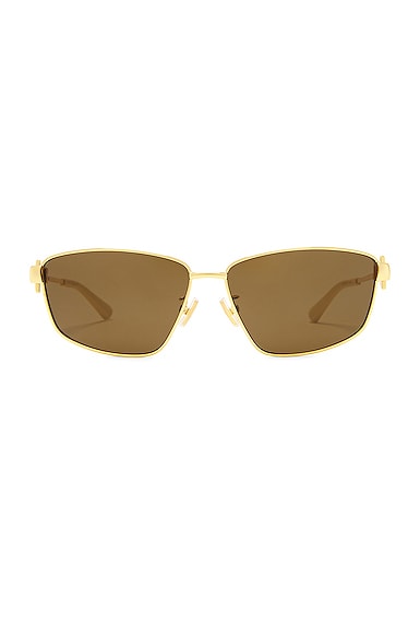 New Triangle Metal Sunglasses in Metallic Gold