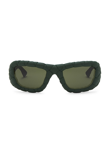 Bottega Veneta Intrecciato Sunglasses in Green