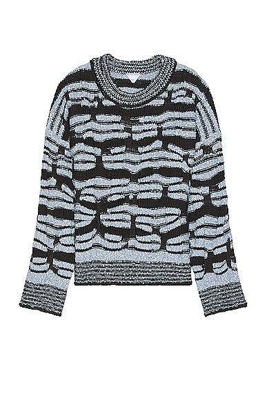 Shop Bottega Veneta Distorted Stripes Sweater In Admiral & Fondant