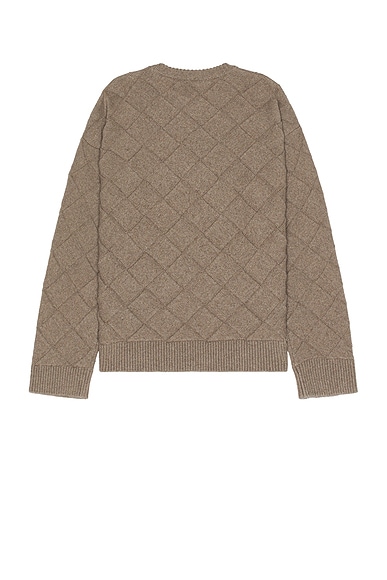 Bottega Veneta 3d Intreccio Crewneck Wool Sweater In Riverbed