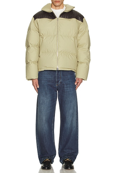 Intrecciato Shoulder Accent Puffer Jacket