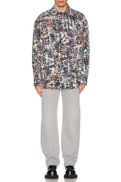 Wool Memory Print Shirt