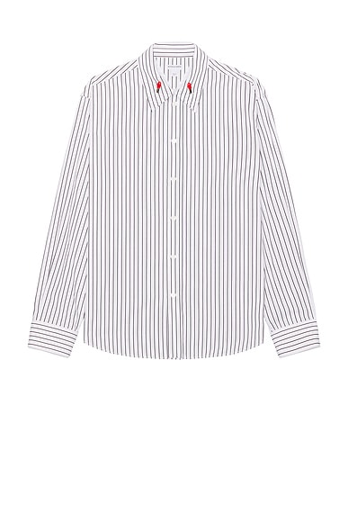 Bottega Veneta Matches Pinstripe Poplin Shirt in White & Black