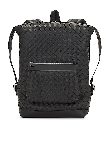 Bottega Veneta Classic Intrecciato Backpack in Black