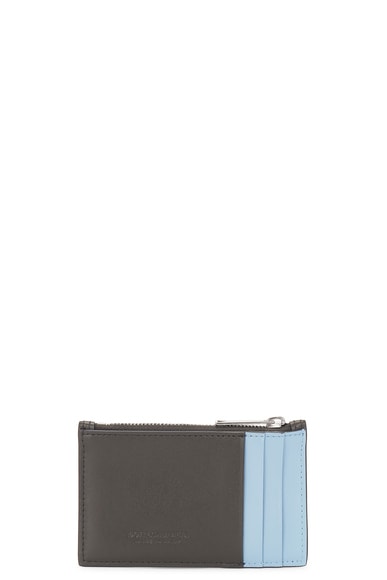 Shop Bottega Veneta Cassette Zipped Card Case In Light Graphite