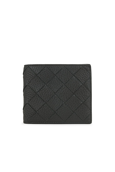 Bottega Veneta Bi-fold Wallet With Coin Purse Intrecciato 20 Taurillon in Dark Green & Silver