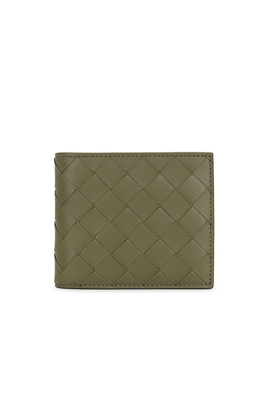 Bottega Veneta Intr.15 Vn Light Calf Portafoglio Wallet in Crocodile & Silver