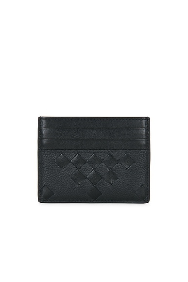 Bottega Veneta Intrecciato Credit Card Case Diamonds Dover in Black