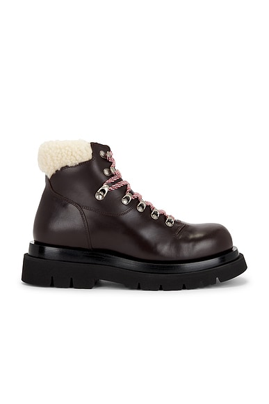 Bottega Veneta Lug Hiking Boot in Toffee & Porridge