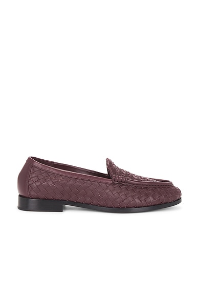 Bottega Veneta Loafer Intercciato Nappa Opaque in Deep Mahogany