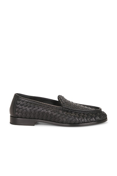 Bottega Veneta Silenzio Supple Loafer Intrecciato Nappa Opaque in Black