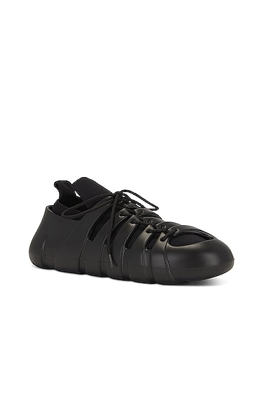 Shop Bottega Veneta Lace Up Sneaker In Black