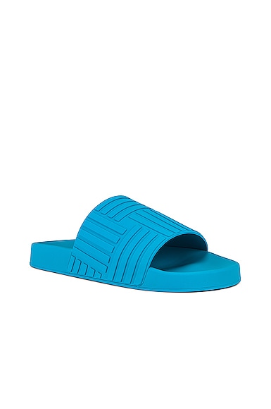 Shop Bottega Veneta Slider Sandal In Amalfi Blue