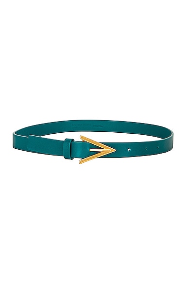 Bottega Veneta Leather Triangle Belt in Green