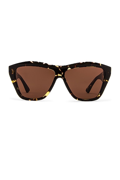 Bottega Veneta Full Acetate Sunglasses in Brown