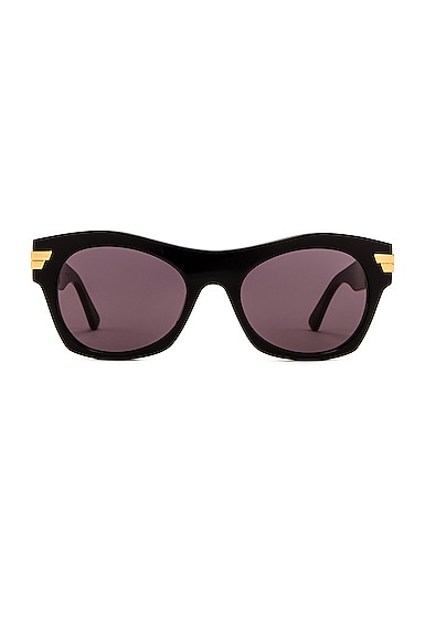 Bottega Veneta Bold Ribbon Intreccio Sunglasses in Brown