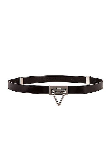 Bottega Veneta Triangle Lock Leather Belt in Brown