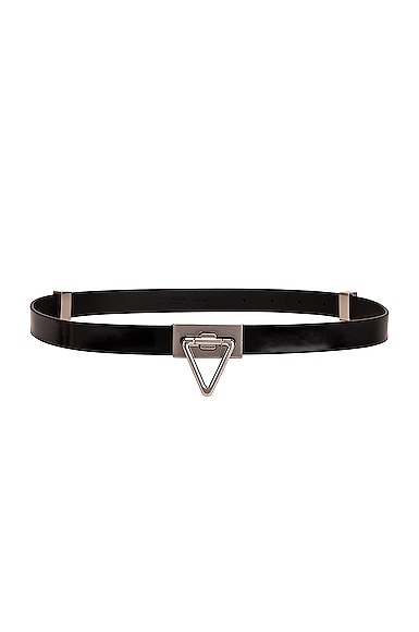 Bottega Veneta Triangle Lock Leather Belt in Black