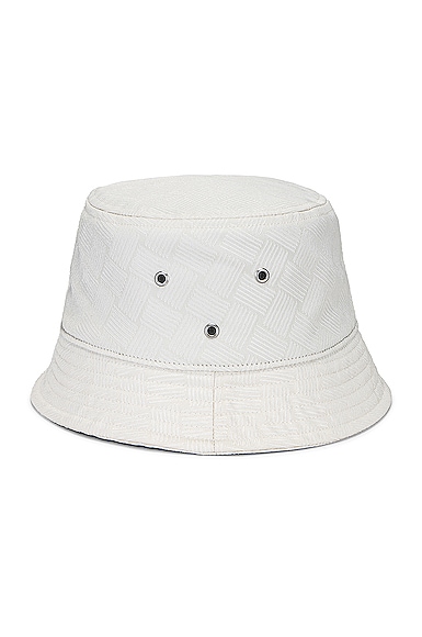 Intreccio Jacquard Nylon Bucket Hat in Ivory