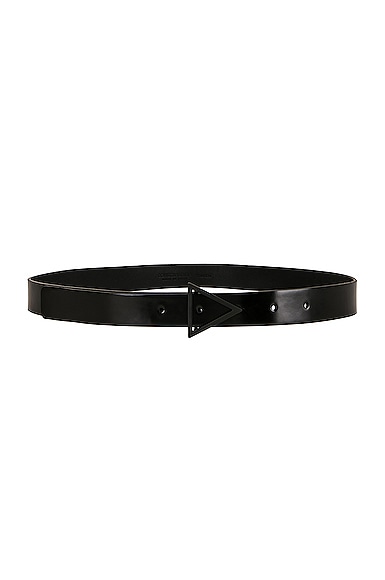 Bottega Veneta Triangle Spazzolato Belt in Black