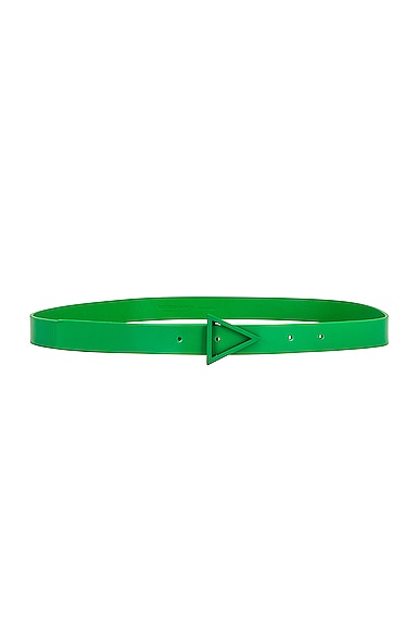 Bottega Veneta Triangle Spazzolato Belt in Green