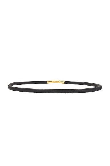 Shop Bottega Veneta Tubular Belt In Black & Gold
