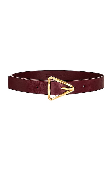 Bottega Veneta Triangle Leather Belt in Brick