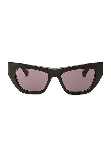 Bottega Veneta New Triangle Cat Eye Sunglasses in Shiny Black