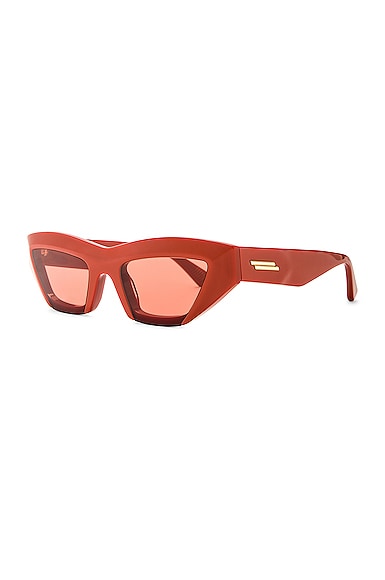 Shop Bottega Veneta Cat Eye Sunglasses In Orange Opium
