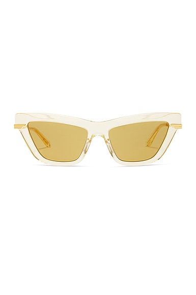 Bottega Veneta Cat Eye Sunglasses in Metallic Gold