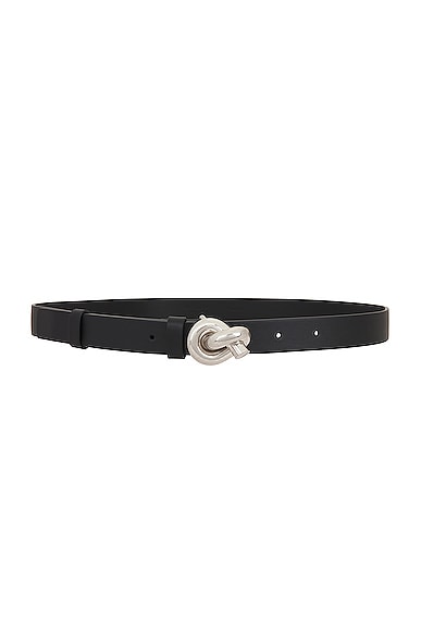 Bottega Veneta Pendant Belt in Black & Silver
