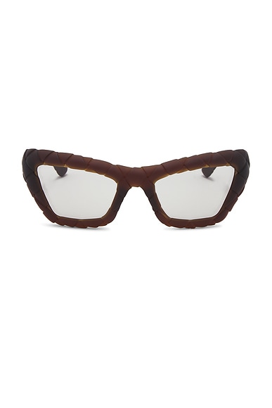 Bottega Veneta Knot Cat Eye Sunglasses in Brown & Grey