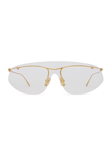 Bottega Veneta Knot Sunglasses in Shiny Gold & Clear