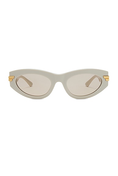 Bottega Veneta Bold Ribbon Cat Eye Sunglasses in White