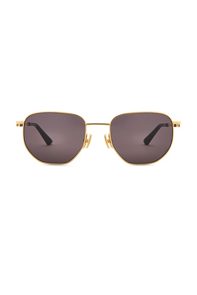 Bottega Veneta Split Sunglasses in Gold & Grey