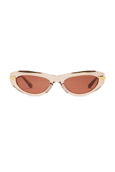 Bottega Veneta Oval Sunglasses in Brown