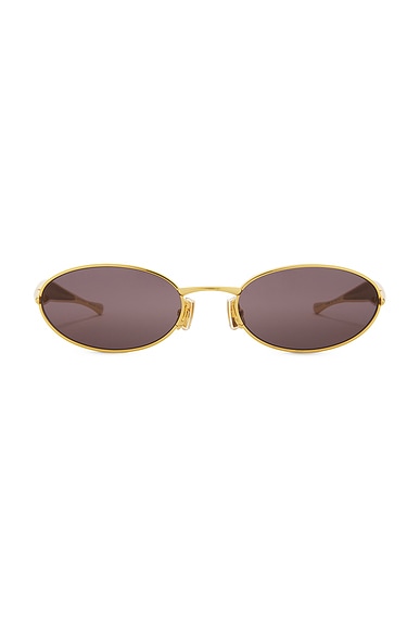 Bottega Veneta Sardine Sunglasses in Gold & Grey