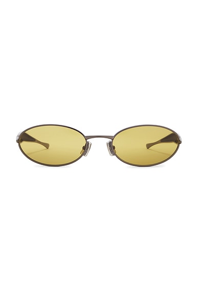 Bottega Veneta Sardine Sunglasses in Ruthenium & Yellow