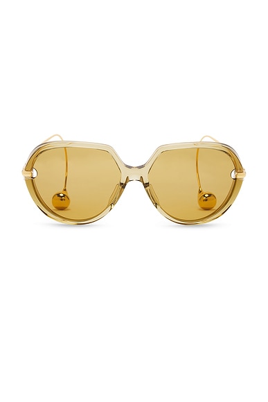 Bottega Veneta Drop Sunglasses in Yellow, Gold, & Brown