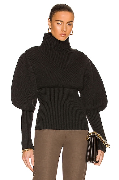 Wool Exaggerated Sleeves Sweater