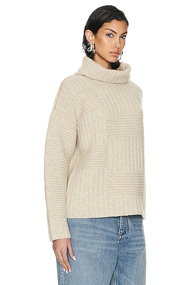 Shop Bottega Veneta High Neck Sweater In Sea Salt