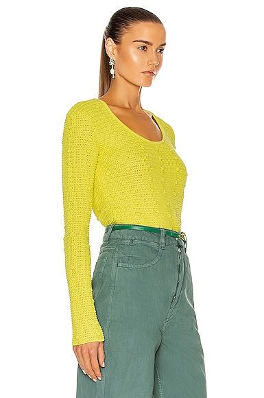 Bottega Veneta Pom Pom Sweater In Limoncello