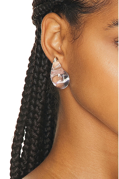 Shop Bottega Veneta Stud Earrings In Transparent
