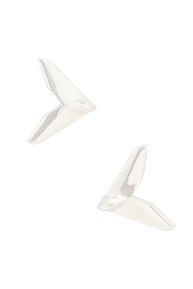 Bottega Veneta Wing Earrings in Silver