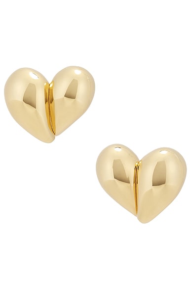 Bottega Veneta Heart Earrings in Gold
