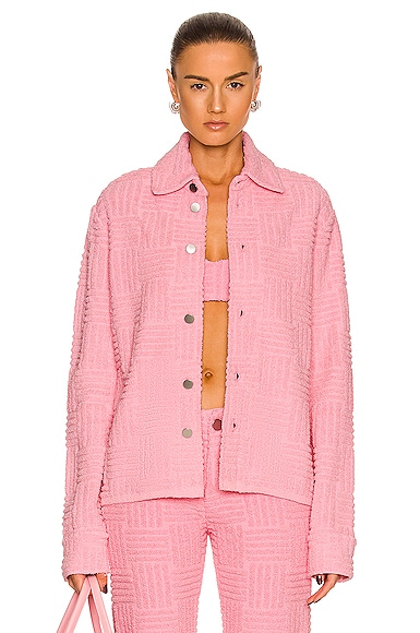 Bottega Veneta Jacquard Towelling Jacket in Pink